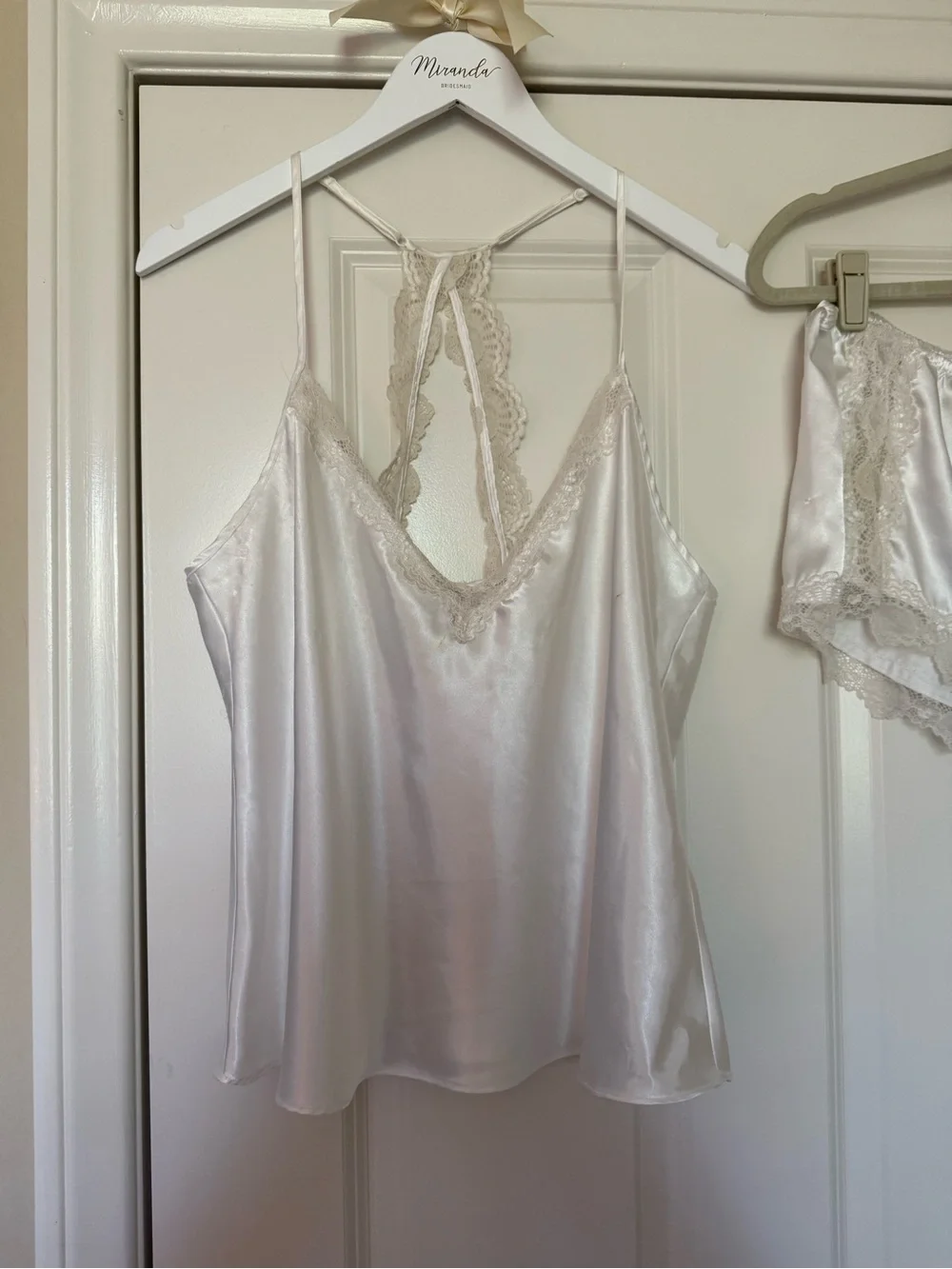 In Bloom White Satin Lace Cami & Short Sleep Set